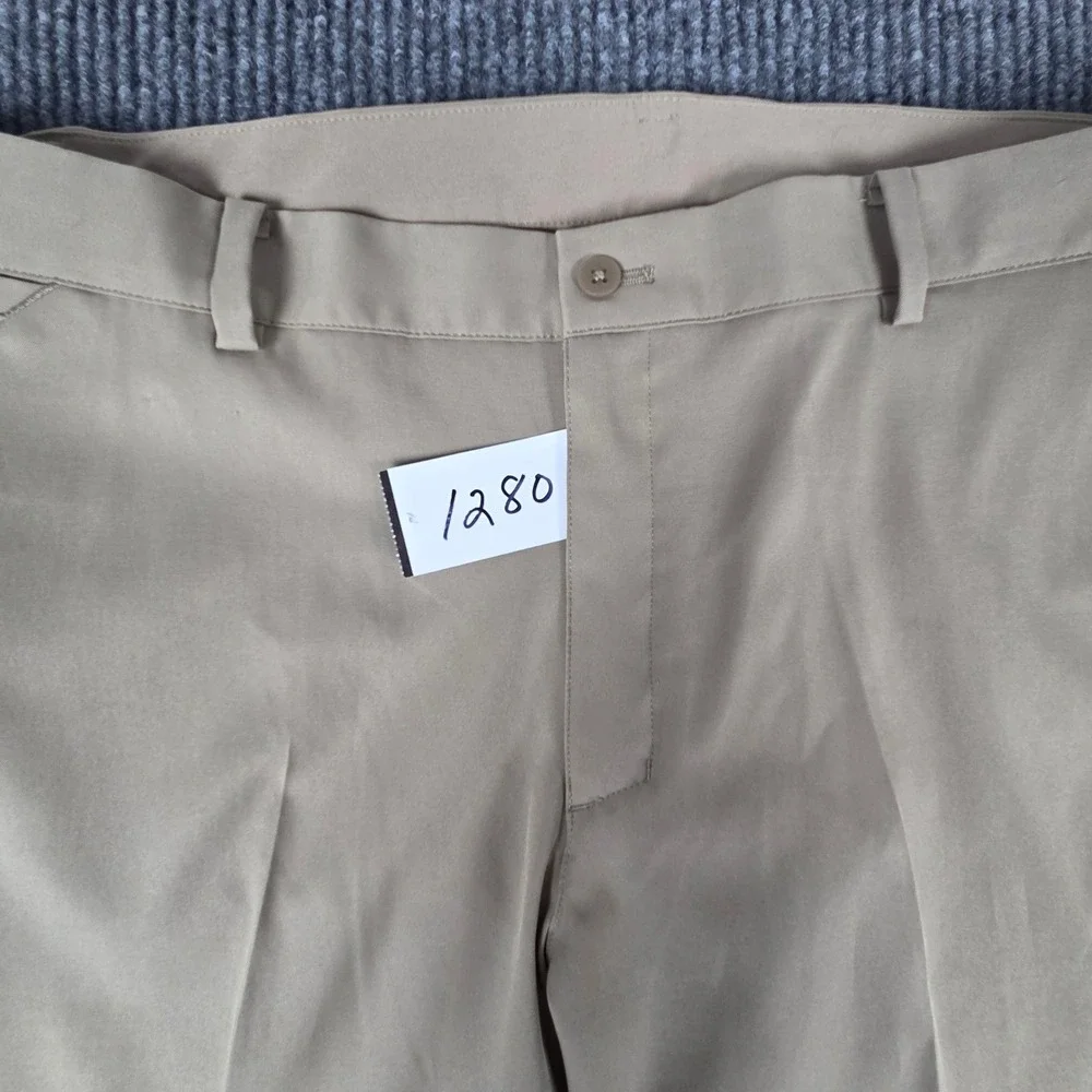 Nike Dri Fit Mens Golf Pants Tan Khaki Size 40x30‎ Straight Leg Flat Front